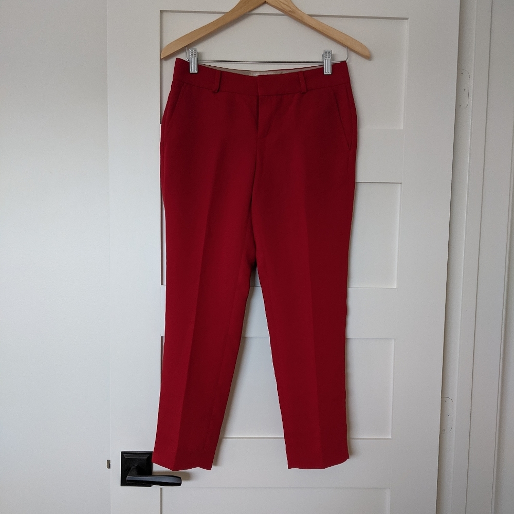 Lined Martin Skinny Red Trousers Banana Republic